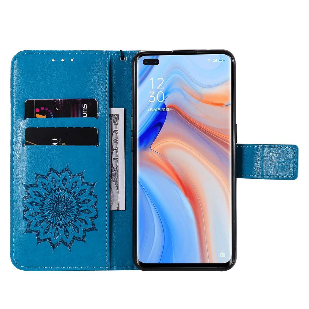 Bao da điện thoại PU mềm kiểu ví gập đựng thẻ có giá đỡ dành cho OPPO A93 A73 A53 A53S A33 A32 2020