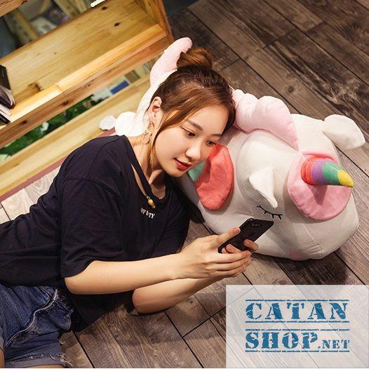 Gấu bông CATAN shop,Gối mền kỳ lân 3 trong 1 siêu cute,nỉ nhung cực mịn,chăn gối văn phòng unicorn ngựa 1 sừng, quà tặng