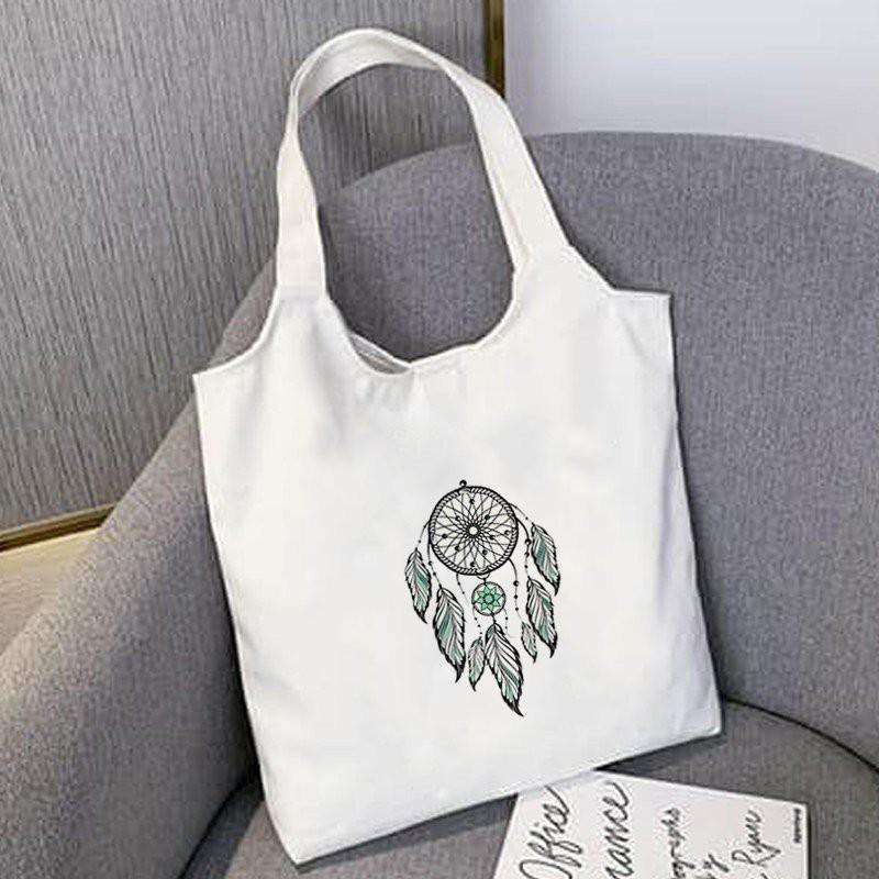 Túi tote vải kaki đựng đồ canvas in hình Dreamcatcher