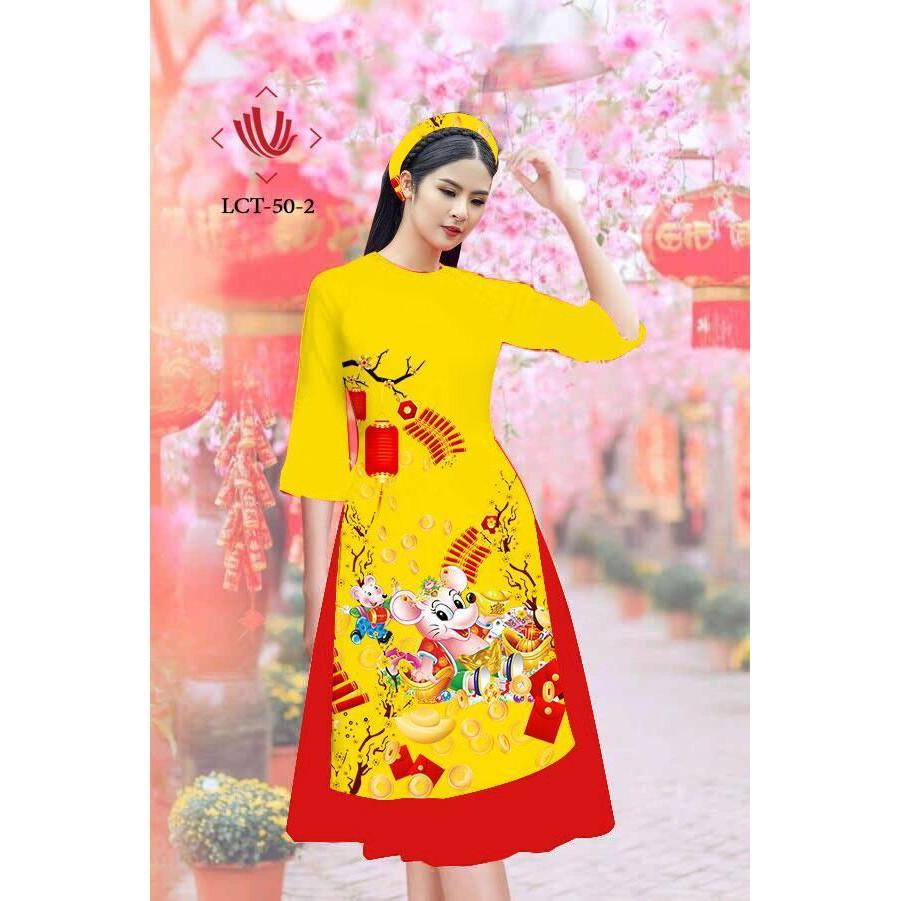 GIÁ XƯỞNG - Áo dài cách tân gấm in 3D