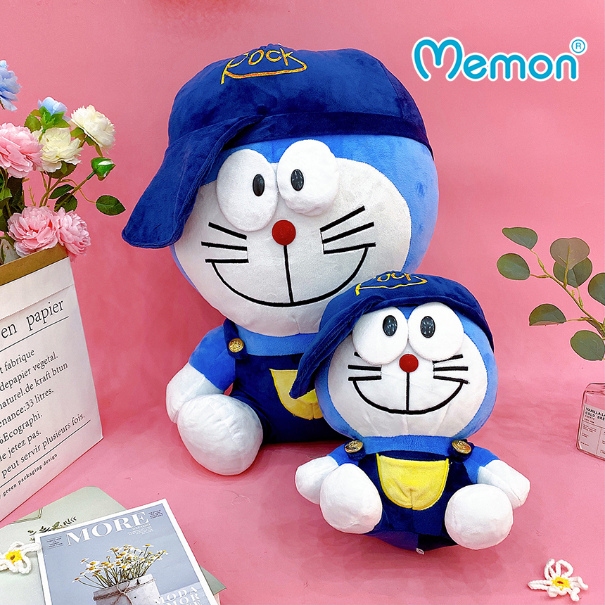 Gấu Bông Doremon Đội Mũ Cao Cấp - Hàng Chính Hãng Memon - Đồ Chơi Thú Nhồi Bông Doraemon Đội Mũ, Bông Gòn PP 3D Tinh Khiết, Mềm Mịn, Đàn Hồi Đa Chiều, Bền Đẹp, An Toàn Cho Người Sử Dụng