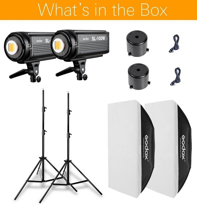 Bộ 2 đèn led Godox SL-100W Hàng Chính Hãng