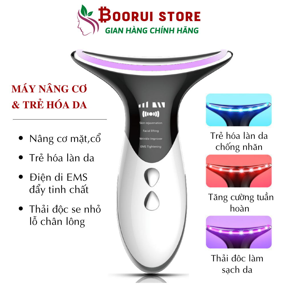 Máy nâng cơ mặt Boorui MJY2032 - Máy đẩy tinh chất bằng ánh sáng kết hợp điện châm EMS, tăng sinh collagen, làm sạch thu nhỏ lỗ chân lông trẻ hóa làn da, chăm sóc da chuyên nghiệp - Phiên bản tiếng anh