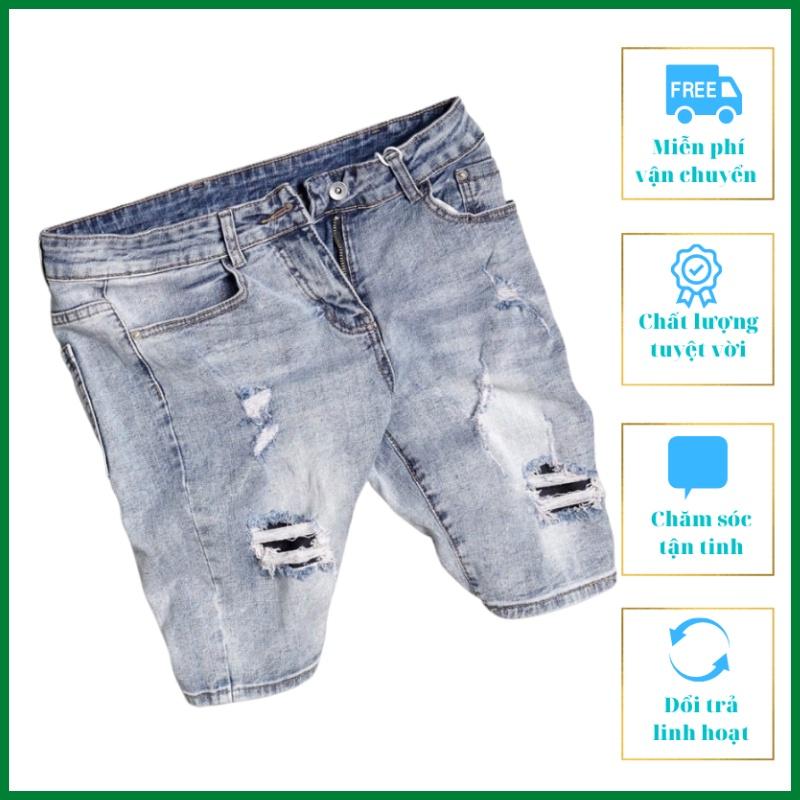 Quần short jean nam, chất vải bò co gian, trẻ trung cá tính VOZODO-213