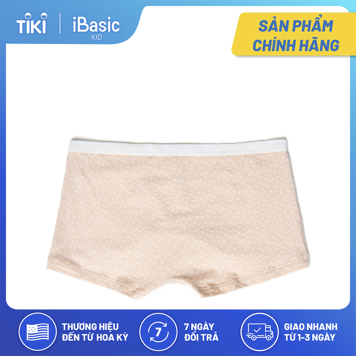 Combo 3 quần lót bé gái cotton boyshort hoạ tiết iBasic PANG014