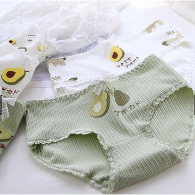 Quần Lót Nữ ️️ Quần Chip Gân Tăm Kháng Khuẩn - Quần Lót Cotton Co Dãn 4 Chiều Quả Bơ Siêu Xinh