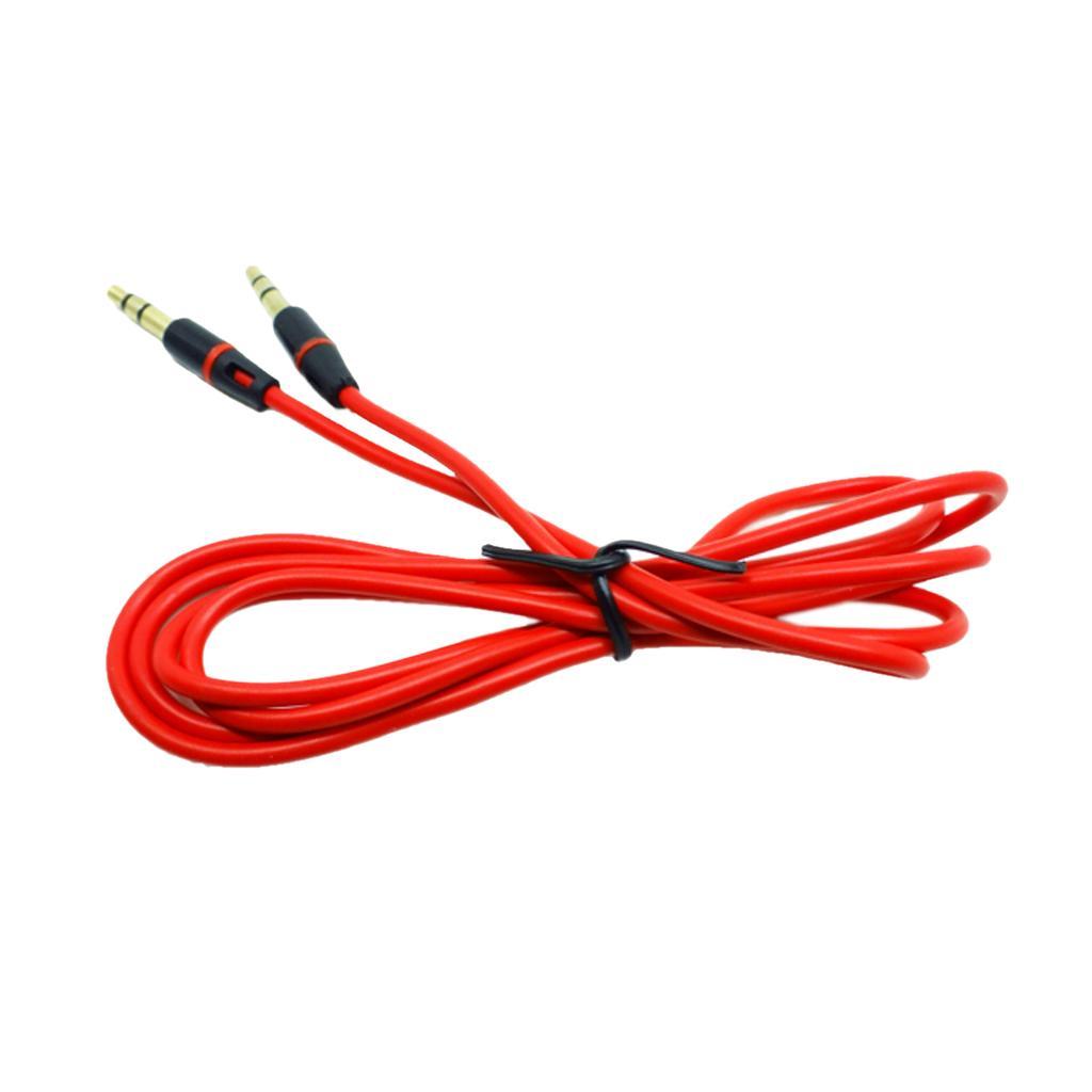 3.5mm Male To Male Stereo Auxiliary Aux Cable Red
