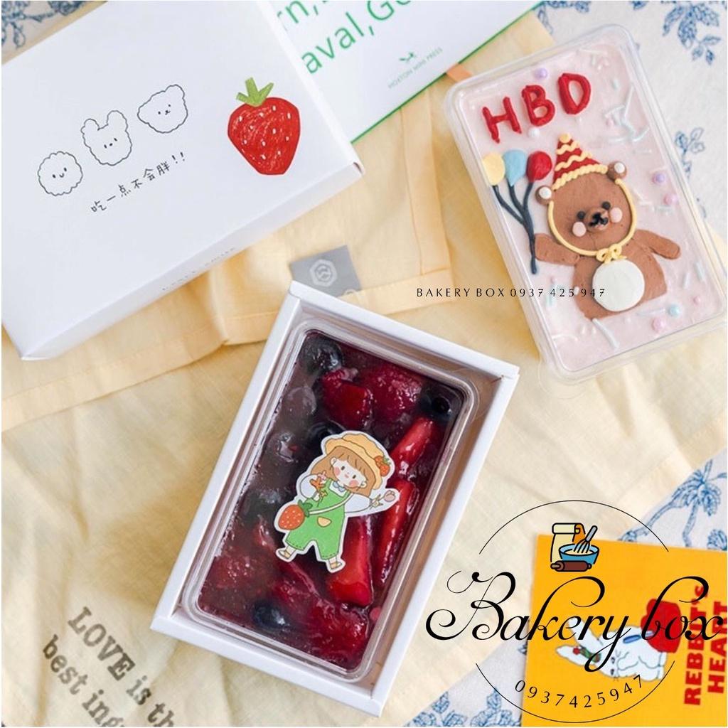 JY1250 | Set 50 Hộp Chữ Nhật Đựng Bánh Lạnh - Tiramisu - Red Velvet - Oreo Cheesecake - Rau Câu