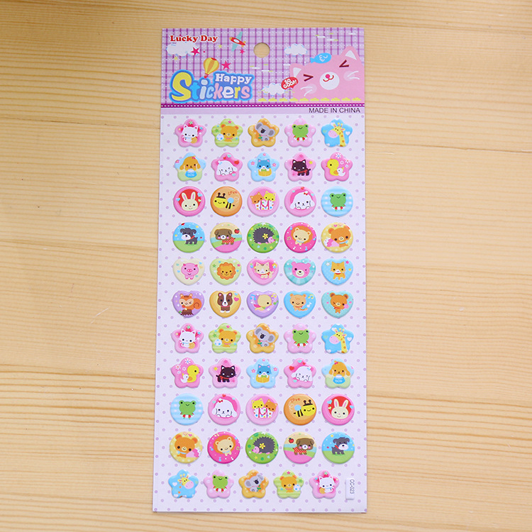 Hình dán sticker 3d nổi Happy mẫu NGẪU NHIÊN cute cho bé