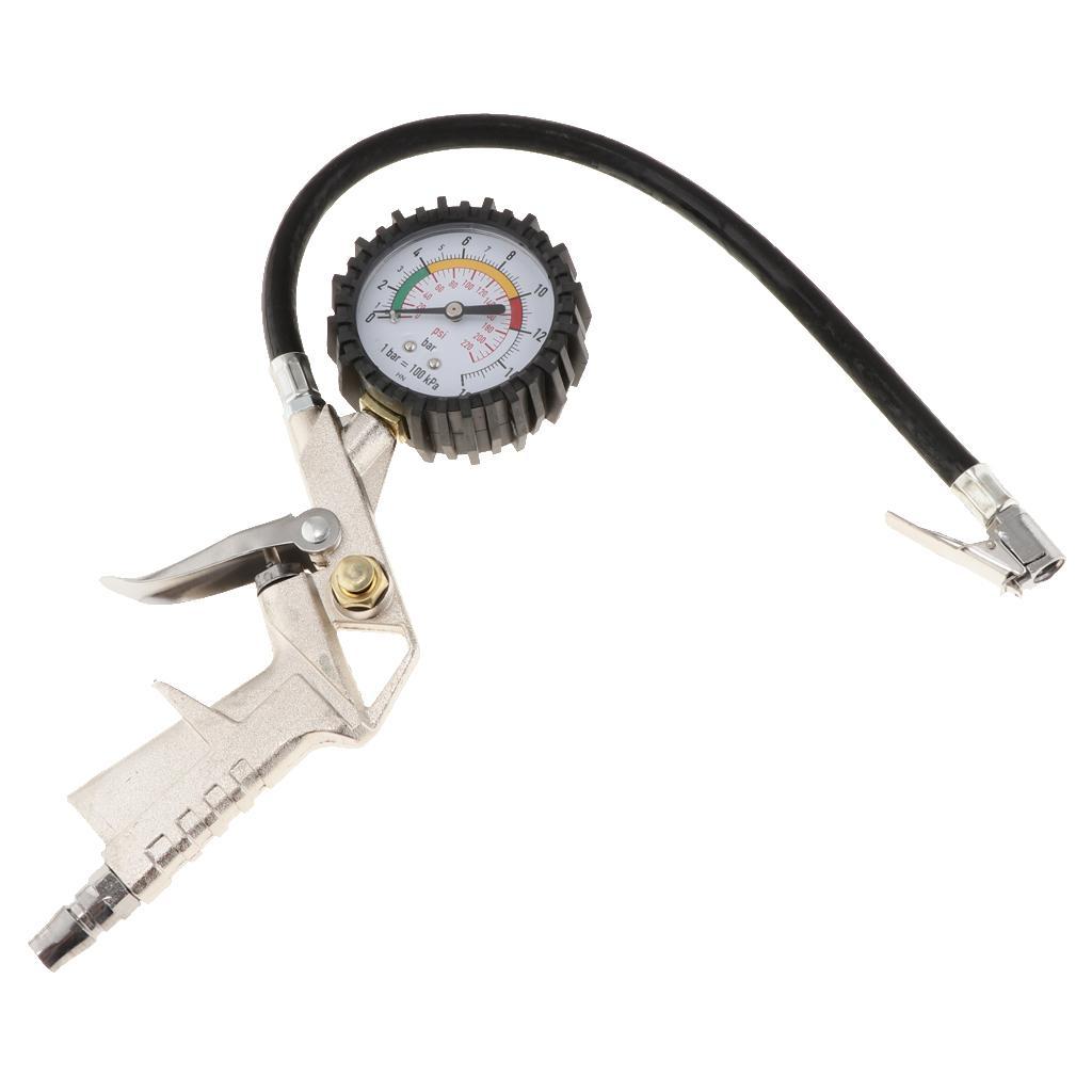 Car Truck Motorcycle Digital Air Tire Inflator Pressure Gauge Meter Tool