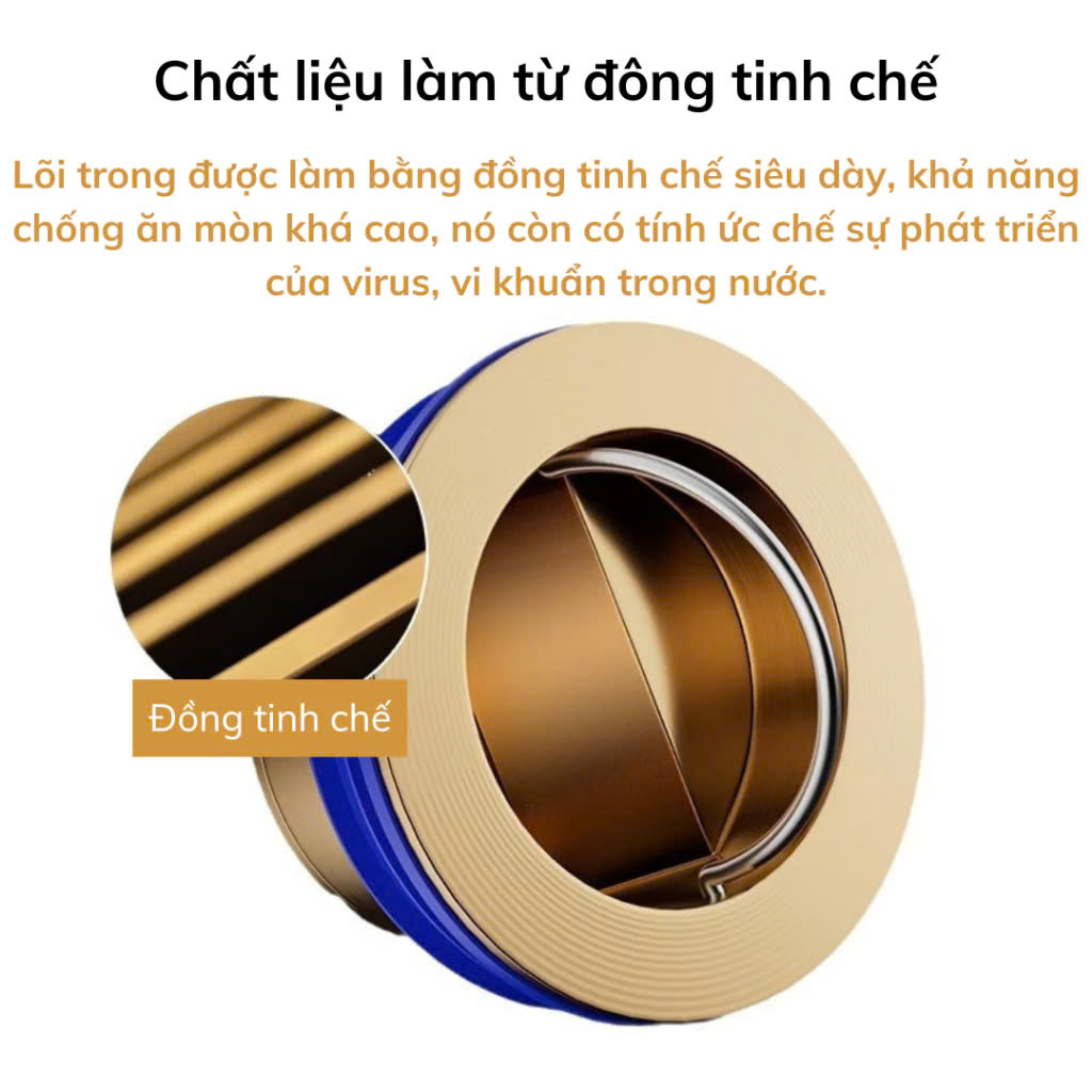 Phụ kiện ngăn mùi hôi nhà tắm lắp thoát sàn chống côn trùng bằng đồng kt 3.3cm đến 4.2cm