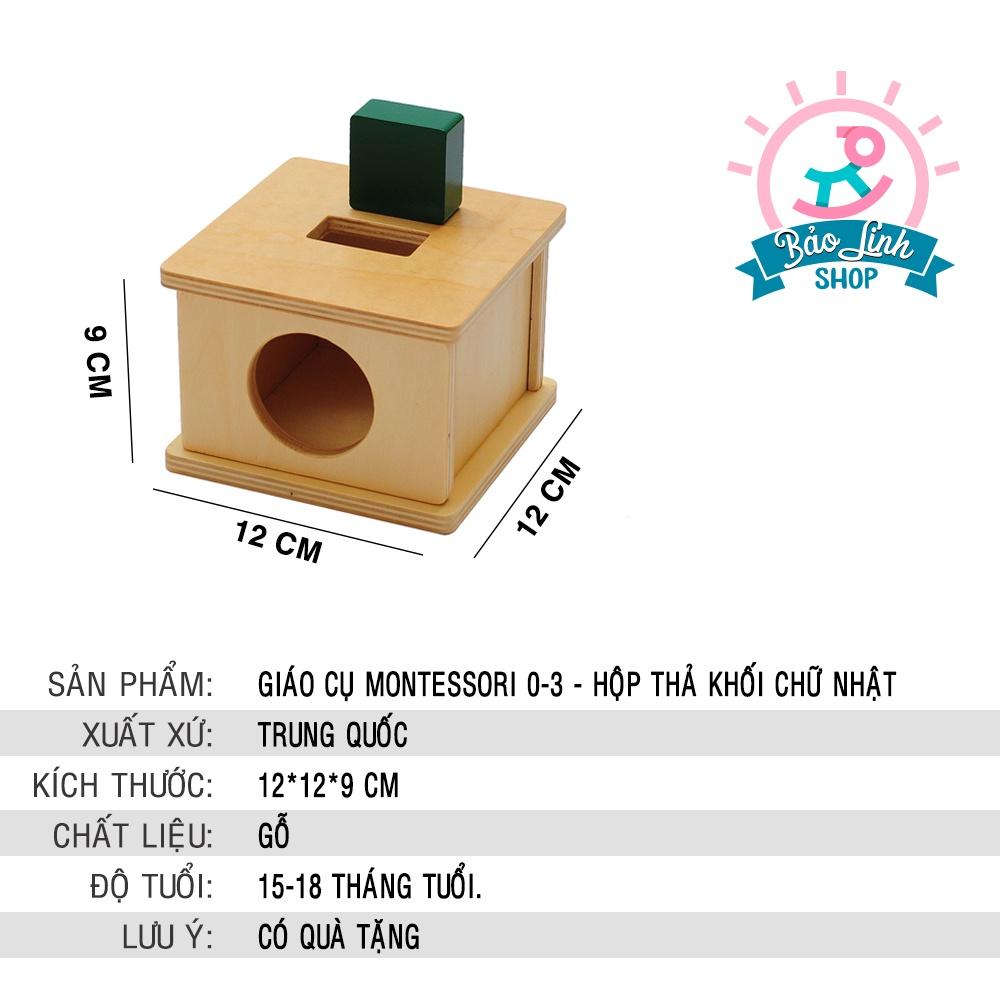 Đồ chơi cho bé 15-18 tháng tuổi - Hộp thả khối chữ nhật - Giáo cụ Montessori 0-3 tại nhà