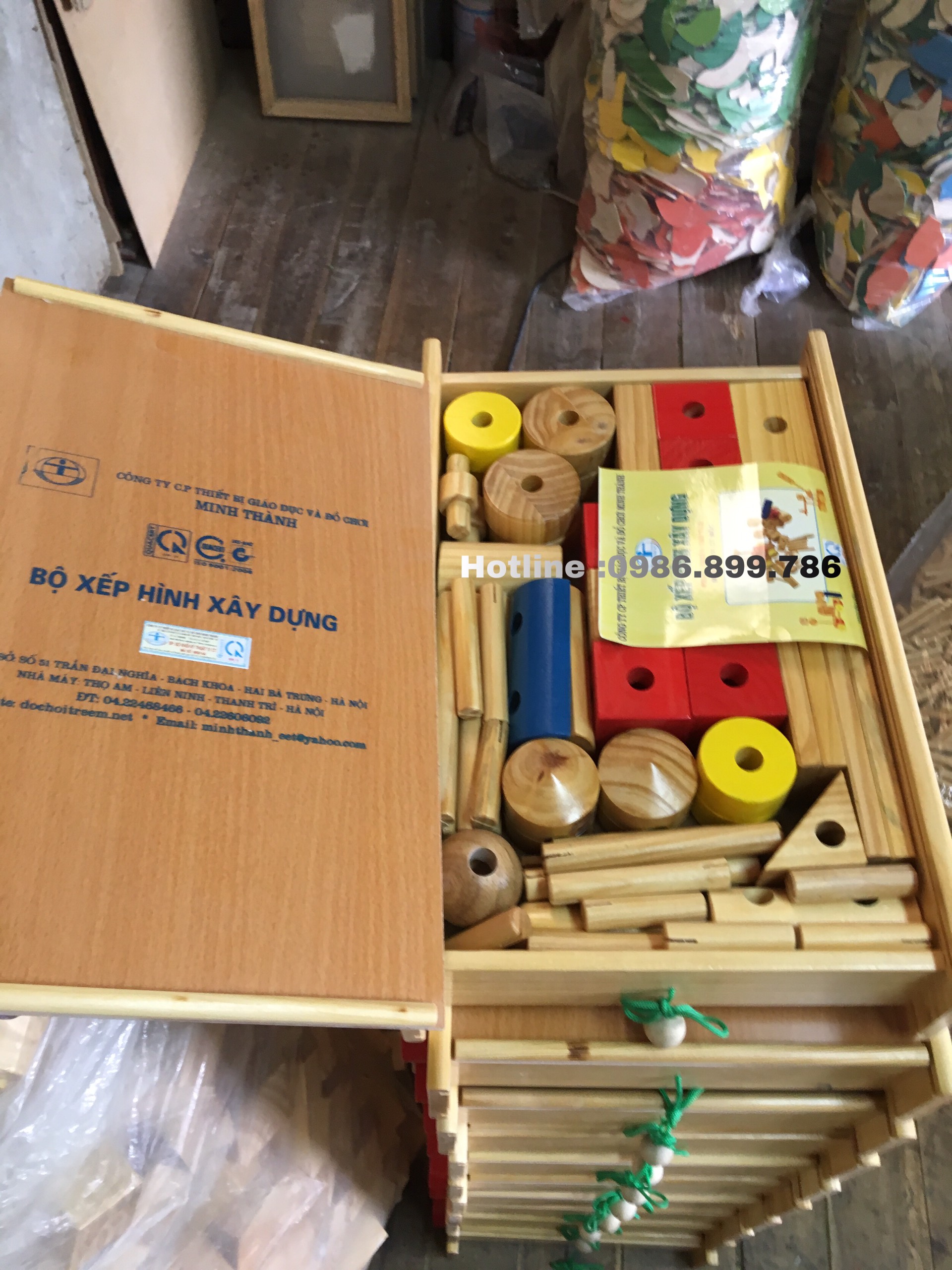 Đồ chơi xếp hình xây dựng 51 chi tiết gỗ cao cấp, đồ chơi lắp ghép sáng tạo các mô hình thông minh cho Bé