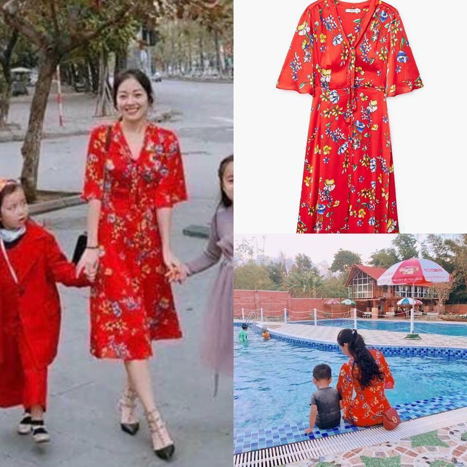 Váy lụa hoa new tag có sẵn