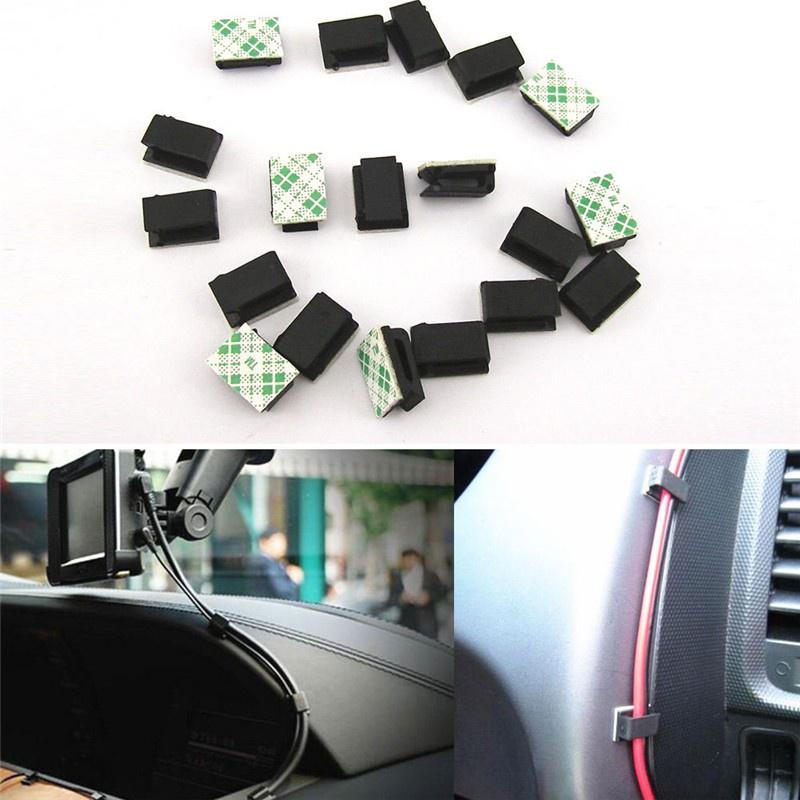 Set 40 Kẹp Cố Định Dây Cáp Tự Dính Tiện Dụng Cho Xe Hơi