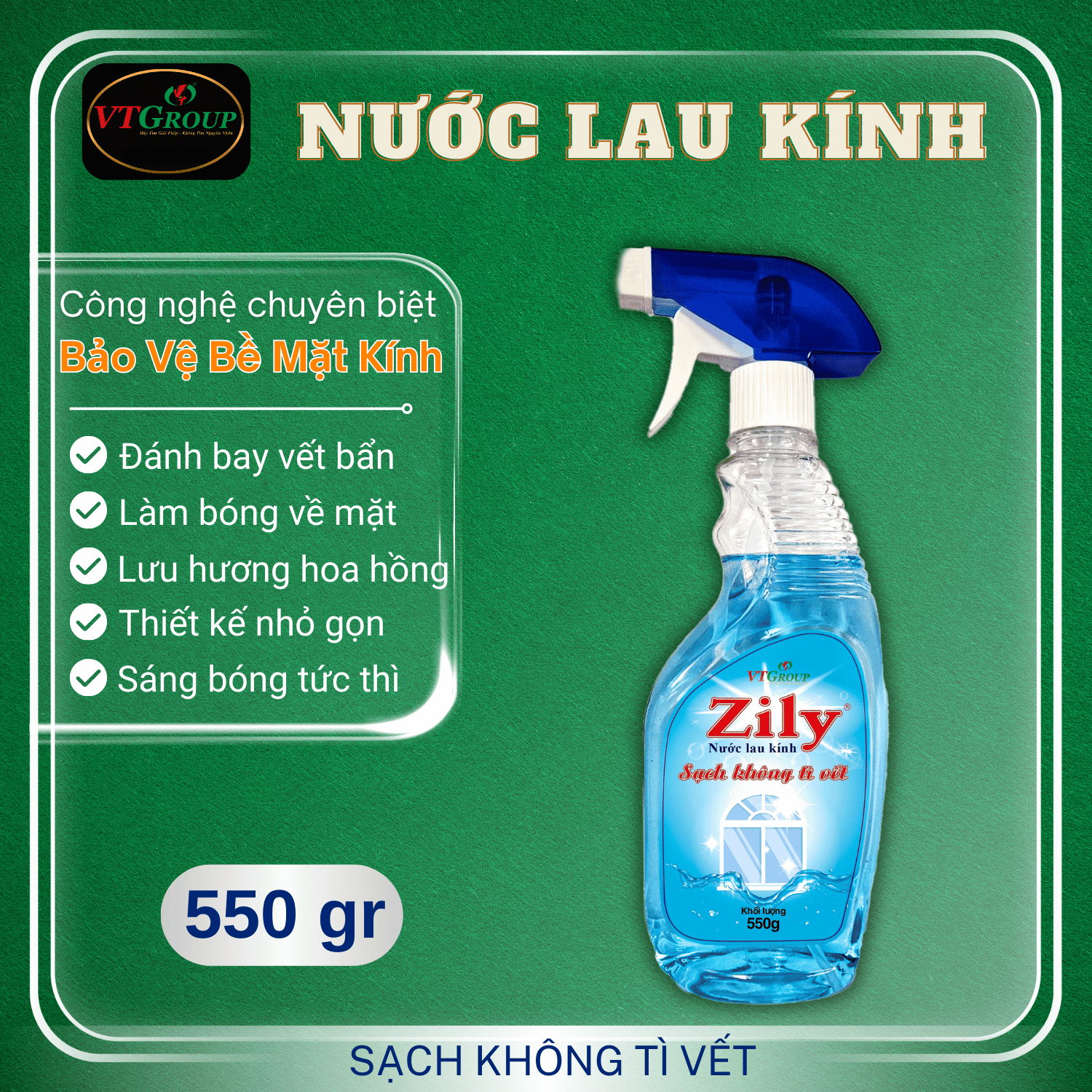 Nước Lau Kính chai 550gr