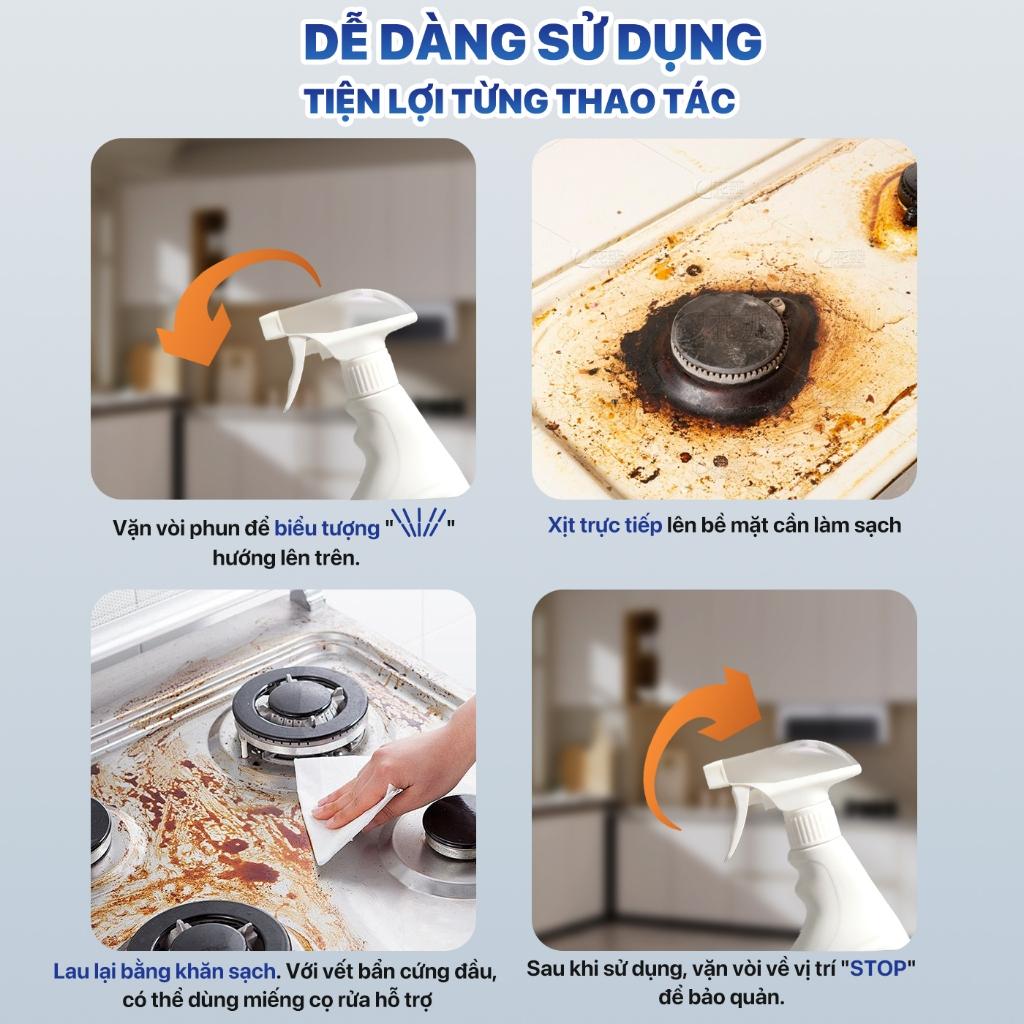 Combo 3 chai xịt tẩy đa năng TOPGIA 500ml: làm sạch vết bẩn, khử mùi, kháng khuẩn hiệu quả