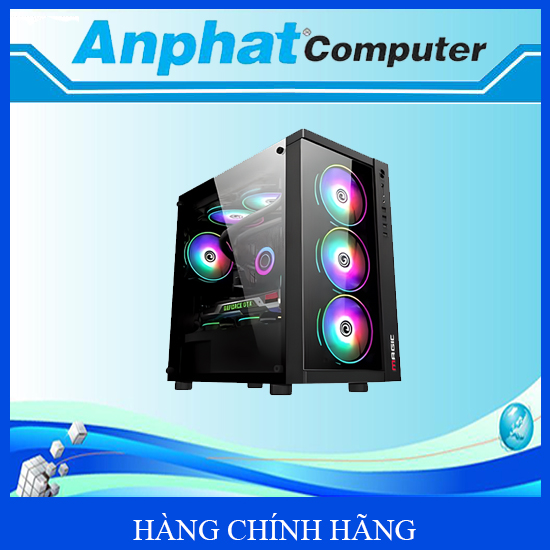 Vỏ máy tính CASE MAGIC GM-01 (Kính trước+Sẵn 4 FAN) - Hàng Chính Hãng