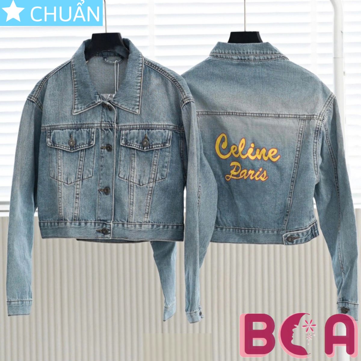 Áo khoác Jeans nữ lửng K32 màu Jeans cổ điển kết hợp tẩy nhạt làm điểm nhấn thu hút ánh nhìn bằng sự cá tính và trẻ trung