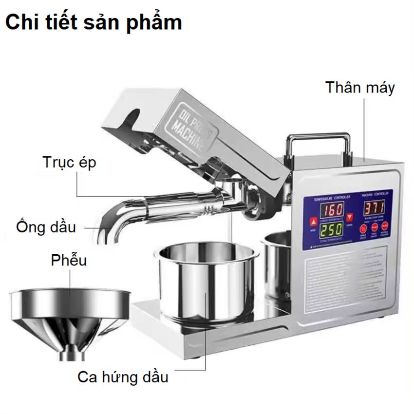 Máy ép dầu thực vật chuyên nghiệp thương hiệu Anh Quốc Aosida B03S cao cấp - Hàng nhập khẩu