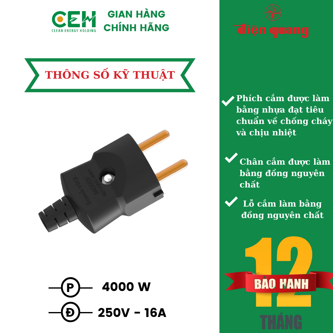 Phích cắm công suất lớn Điện Quang ECO ĐQ EPR HP 2PN ECO