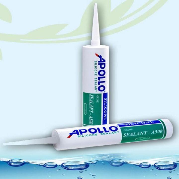 Keo Silicone APOLLO A500 Trắng Trong/ Trắng Sữa/ Đen/ Xám/ Xám Xinfa 300ml để trám kín các mối nối .
