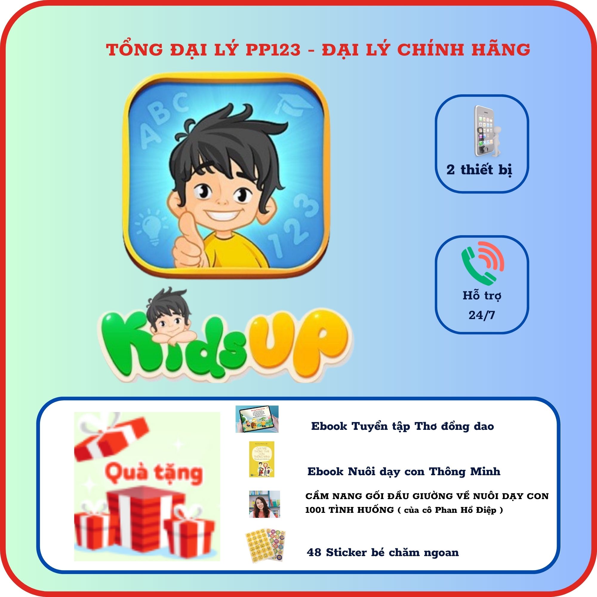 Kids up - Voucher mã học online cho bé từ 1-8t