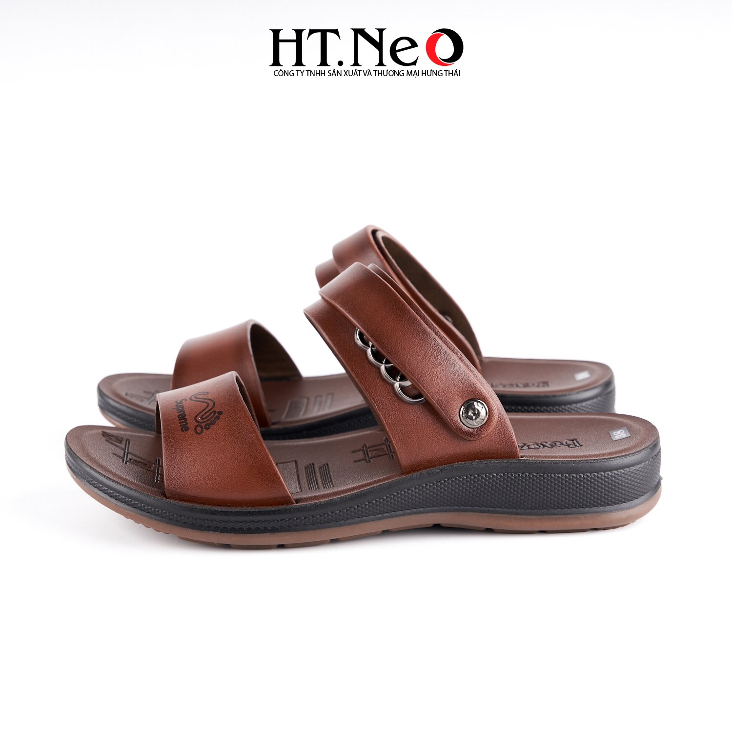 HT NEO Dép sandal nam trung niên Da bò xịn đế kếp siêu bền hàng cao cấp cực đẹp hàng mới , Sandal nam da bò đế cao kếp Thương hiệu giày da uy tín hàng đầu Hà Nội SD160