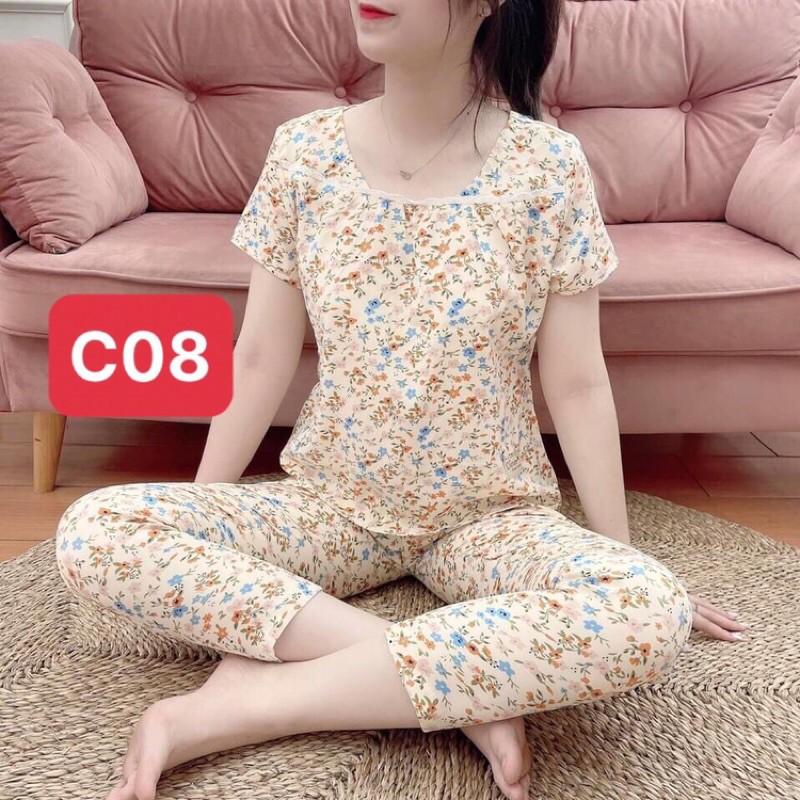Bộ mặc nhà chất lụa hàn mềm mịn, thấm hút mồ hôi, không nhăn, đủ size