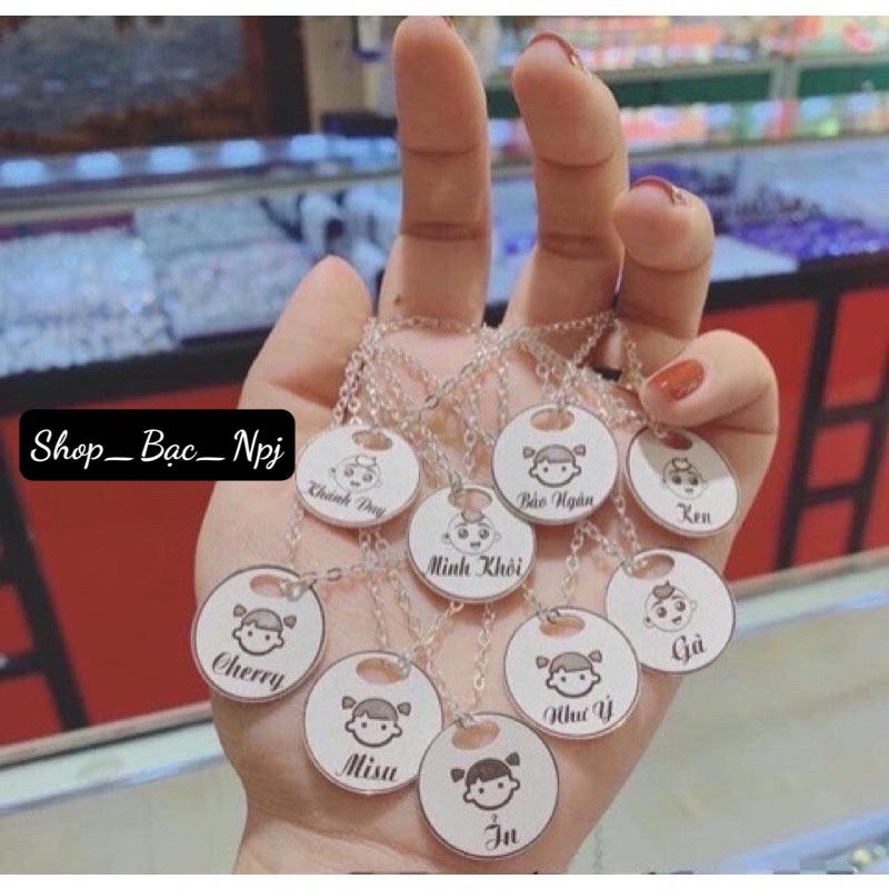 Dây chuyền cho bé, Vòng cổ khắc tên theo yêu cầu , Bạc Ta - Bạc npj