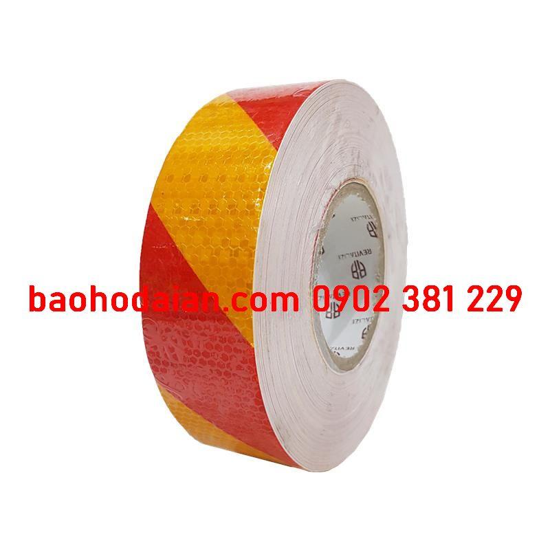 Băng keo phản quang sọc chéo chuyên dụng 5cm x 45m