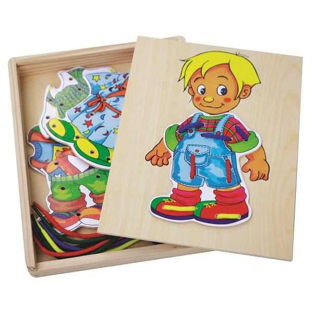 Trò chơi xỏ dây khéo tay bé trai, bé gái