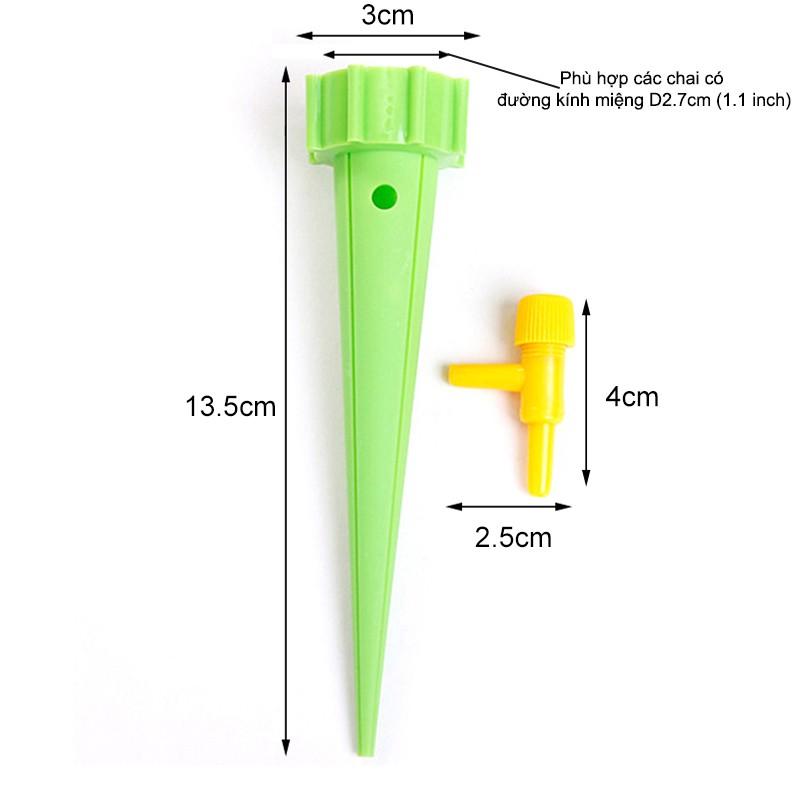 Bộ 4 nắp tự động tưới cây nhỏ giọt thông minh có num điều chỉnh lưu lượng, gắn vào chai nhựa sẵn có
