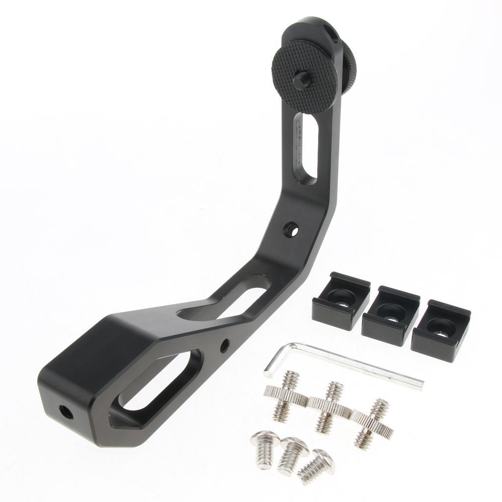 L-Type LED/Monitor Bracket Mount Holder for DJI 2 Handheld Gimbal Black