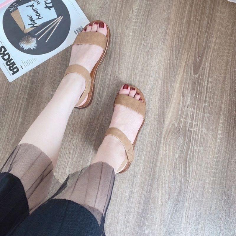 SANDAL DA MIẾNG QUAI DÍNH ĐẾ DẺO
