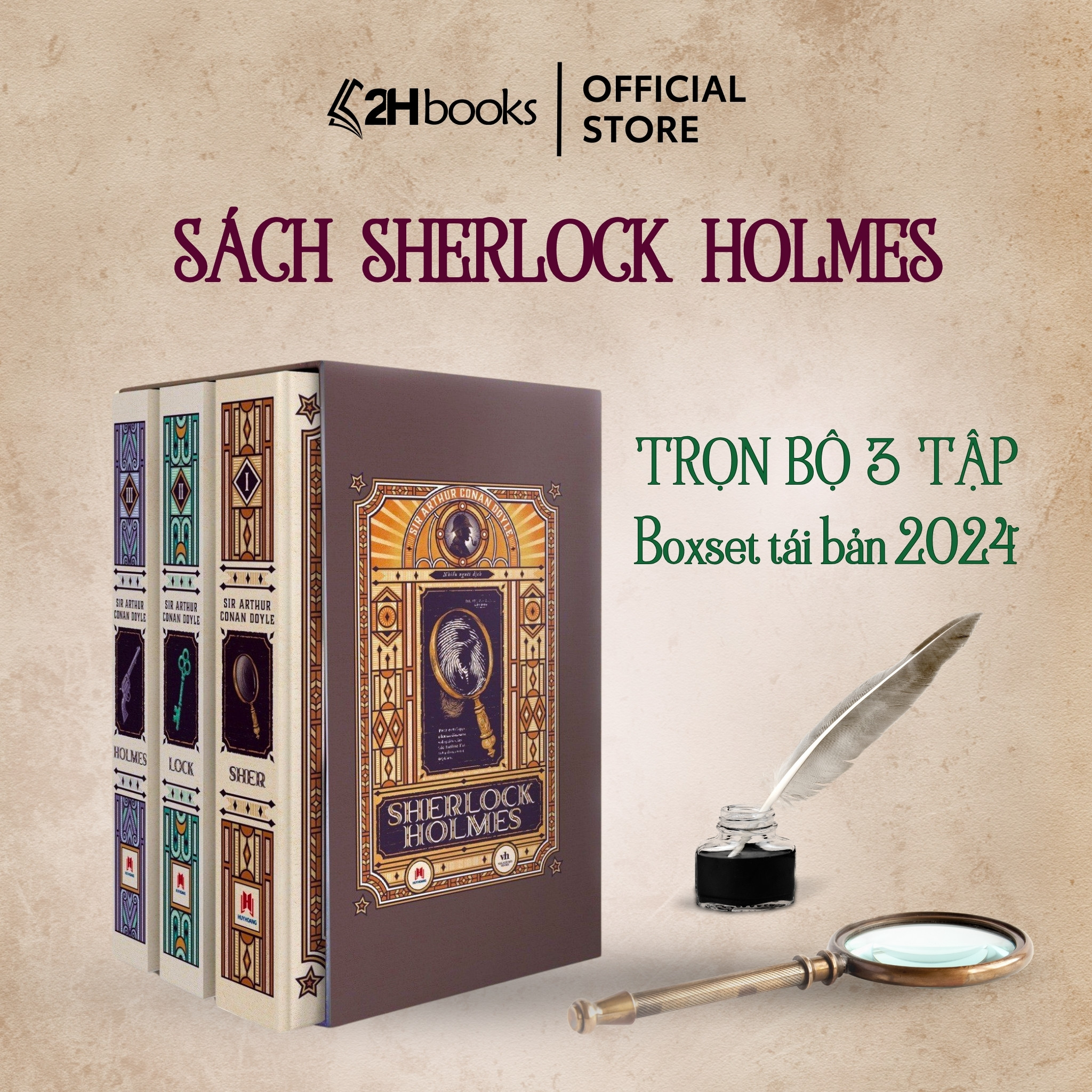 Sherlock Holmes Toàn Tập, Boxset Trọn Bộ 3 Tập - Tiểu Thuyết Trinh Thám (Tái Bản 2024) - 2HBooks