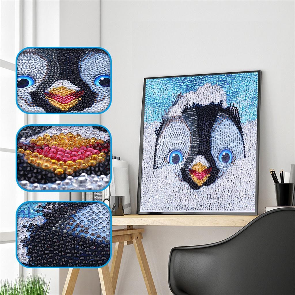 Cute Penguin Full Drill Special Shaped Cross Stitch Decor