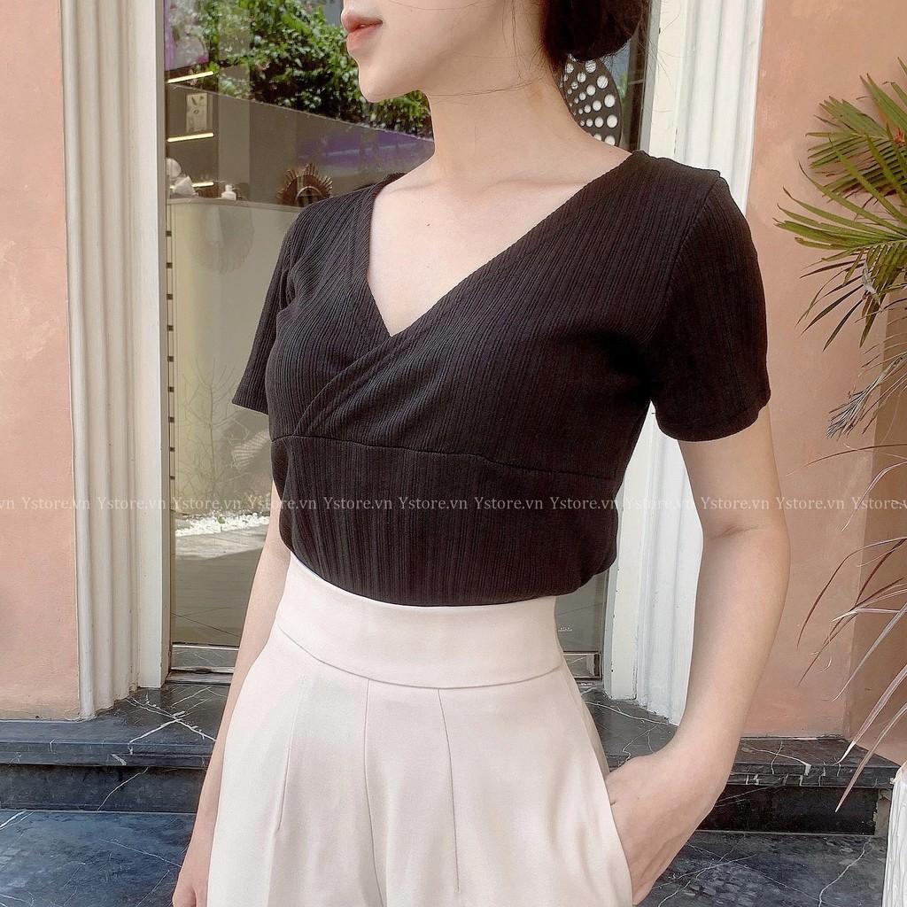 Áo Thun Cổ Đắp Chéo Lạ Mắt, Tôn Nét Quyến Rũ, Tone Màu Pastel Nhẹ Nhàng