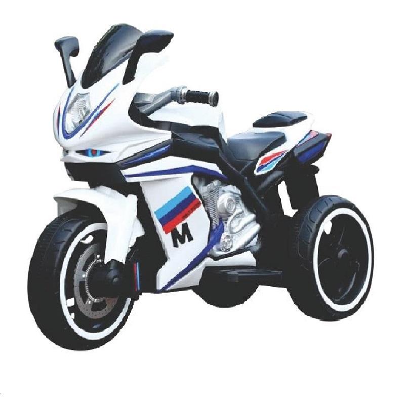 Xe máy mô tô điện 3 bánh AM1166 đồ chơi cho bé kiểu dáng thể thao 2 động cơ ( Đỏ - Vàng - Trắng)