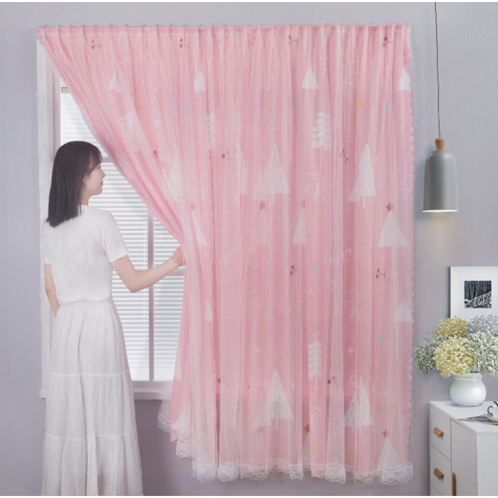 RÈM DÁN TƯỜNG HAI LỚP SIZE 1M2 NGANG X 1M8 CAO (KHÔNG CẦN THANH TREO ) NHIỀU MẪU