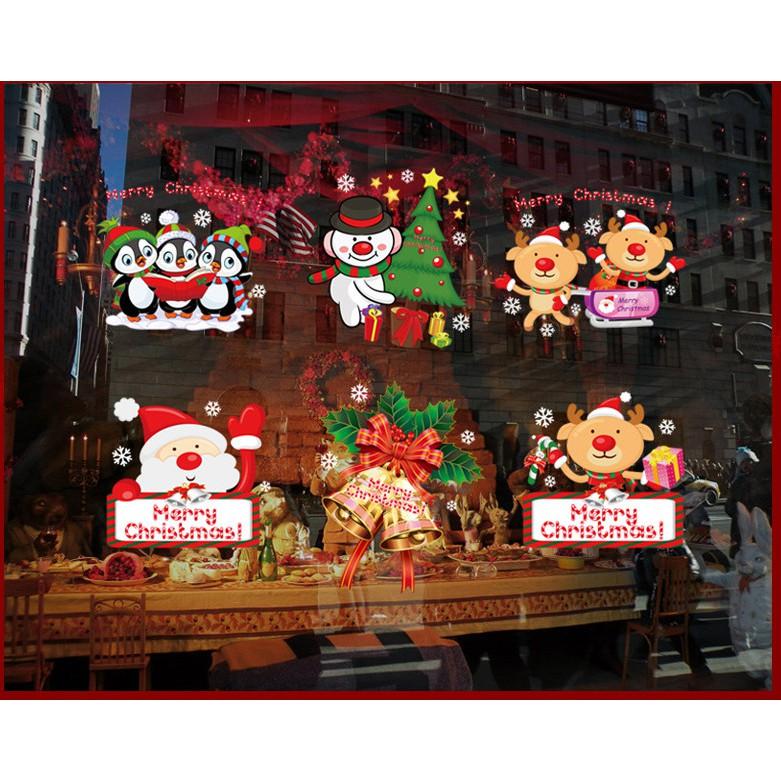 Decal trang trí noel bộ 6 ảnh vui nhộn