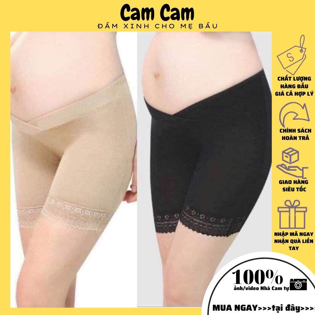 Quần bầu mặc váy size 48-&gt;70kg cạp chéo điều chỉnh vòng bụng mặc ngủ và mặc trong váy cotton thoáng mát