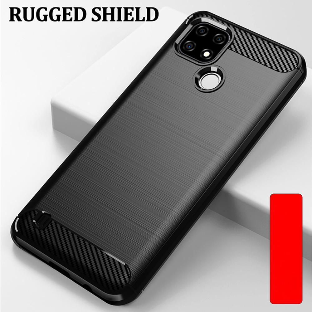Ốp lưng cho Realme C21Y C25Y C20 C11 2021 ốp silicone mềm Carbone phay xước chống sốc chống vân tay