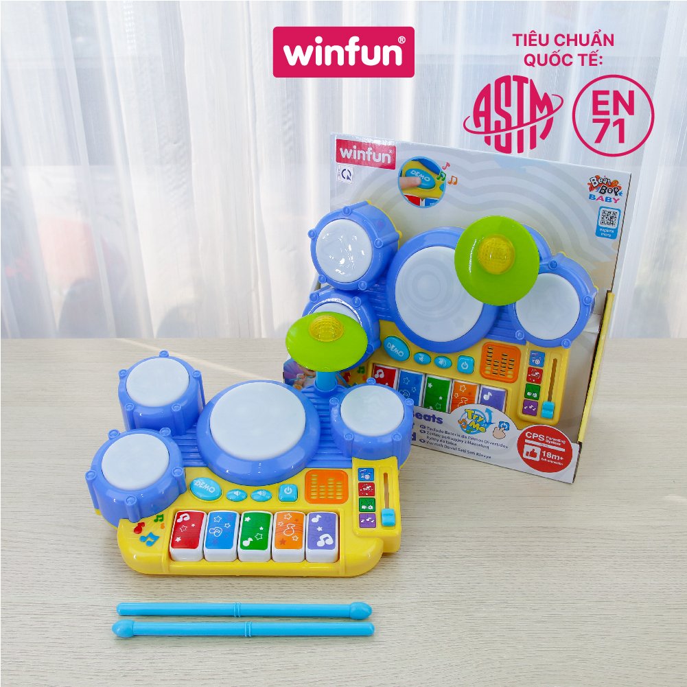 Bộ đồ chơi trống đàn kết hợp có đèn nhạc Winfun 2034