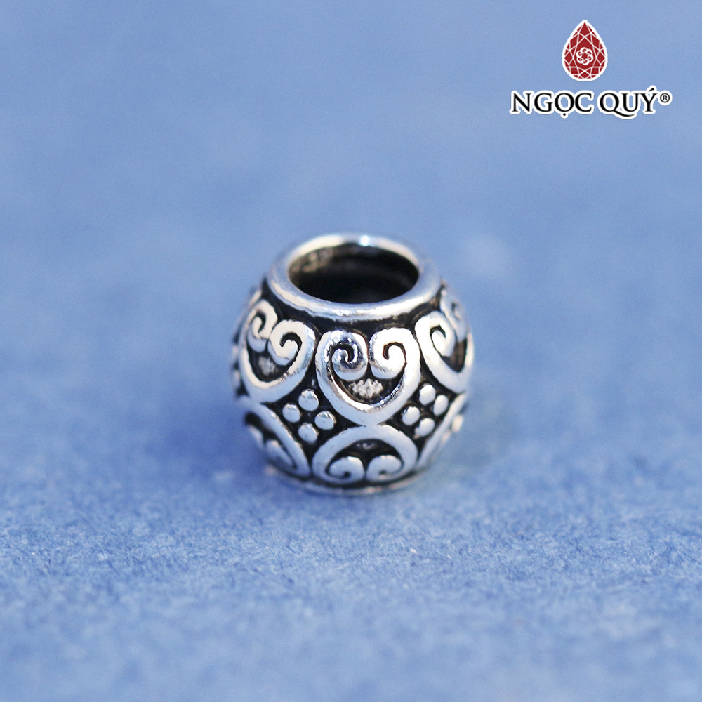 Charm hạt họa tiết trái tim - Ngọc Quý Gemstones