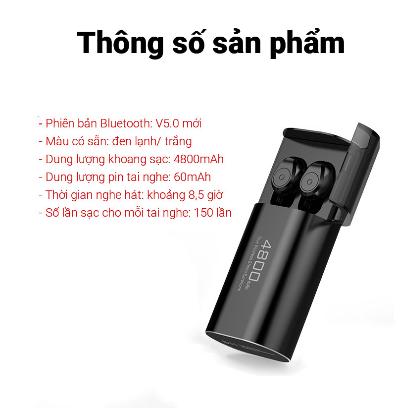 Tai nghe bluetooth FLOVEME S11 – Kiêm sạc dự phòng với pin khủng 4800mAh sử dụng liên tục tới 7h – Âm thanh HIFI chất lượng sống động - Hàng Chính Hãng