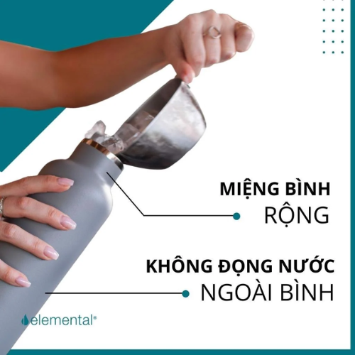 BÌNH GIỮ NHIỆT ELEMENTAL MÀU XANH LAM (750ML), BÌNH NHẬP KHẨU MỸ, ĐẠT CHUẨN FDA HOA KỲ, THÉP 304 KHÔNG GỈ, GIỮ NÓNG LẠNH