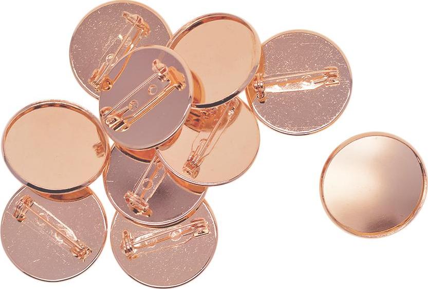 10 Miếng RoseGold Trống Cabochon Thổ Cẩm Đế Cài Đặt 25 Mm/1 Inch Tròn Viền Khay Tự Làm Thổ Cẩm Pin ốp Lưng Cho