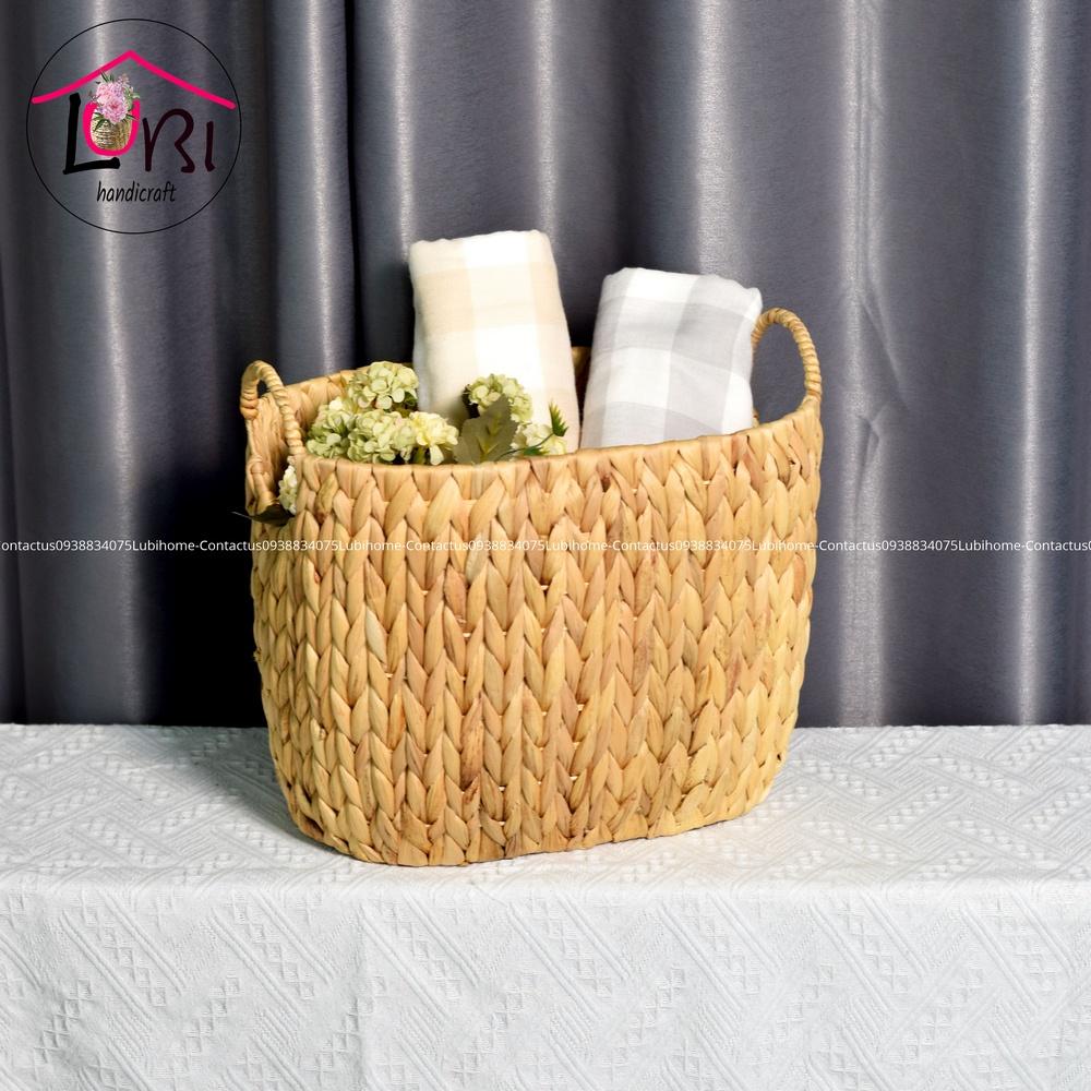 Lubihandicraft - Sọt đựng đồ đan lục bình hình oval bộ 4 - xinh xắn, mộc mạc