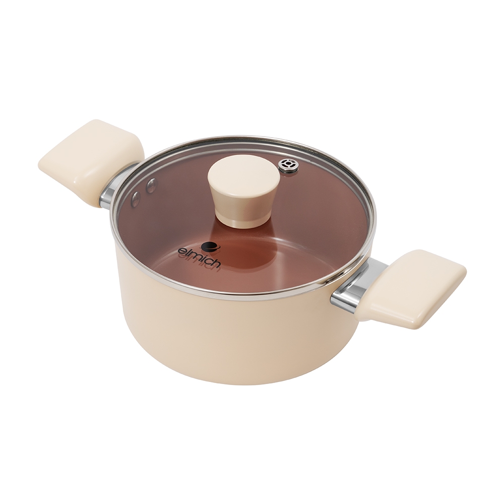 Bộ nồi chống dính Ceramic Elmich Mocha EL5248MC01 Size 18, 20, 24cm